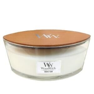 WoodWick Candle Wax-White Teak Ellipse-16 oz-NWB-M2